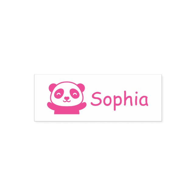 Niedlicher Panda-Bär, Personalisierter Name Permastempel (Design)