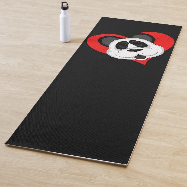 Niedlicher Panda-Bär rot und schwarz Yogamatte (Beispiel)