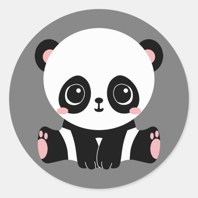 Niedlicher Panda-Bär Runder Aufkleber (Vorderseite)
