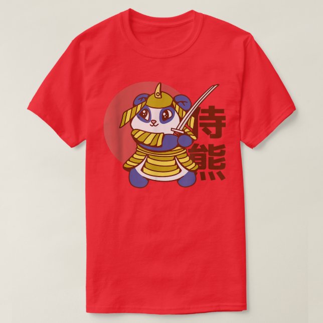 Niedlicher Panda-Bär Samurai (2) T-Shirt (Design vorne)