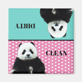 Niedlicher Panda Bär Sauberer Dirty Blue Pink Gesc Magnet