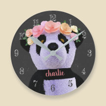 Niedlicher Panda Bär Schwarz und Weiß Rustikale Uh