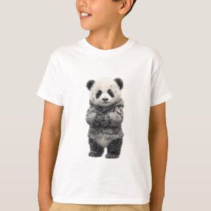 Niedlicher Panda-Bär Stehende Kinder T-Shirt