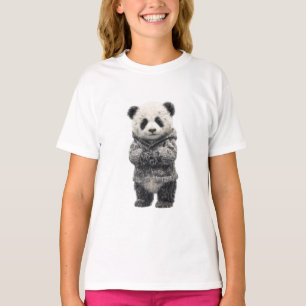 Niedlicher Panda-Bär Stehende Kinder T-Shirt