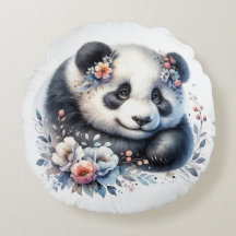Niedlicher Panda-Bär und Blume