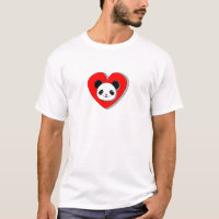 Niedlicher Panda-Bär und Rotes Herz Zeichnend