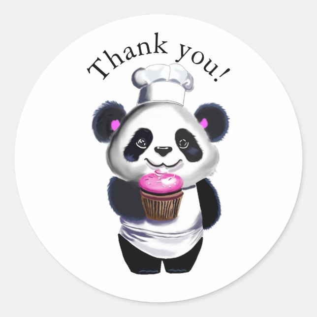 Niedlicher Panda Bär Vielen Dank Sticker (Vorderseite)