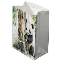 Niedlicher Panda-Bär von Bambus-Baum