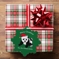 Niedlicher Panda Bär Weihnachten Custom Green from