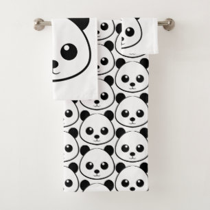 Niedlicher Panda-Bärendrahm Badhandtuch Set