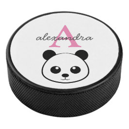Niedlicher Panda-Bärendrahm Eishockey Puck