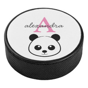 Niedlicher Panda-Bärendrahm Eishockey Puck
