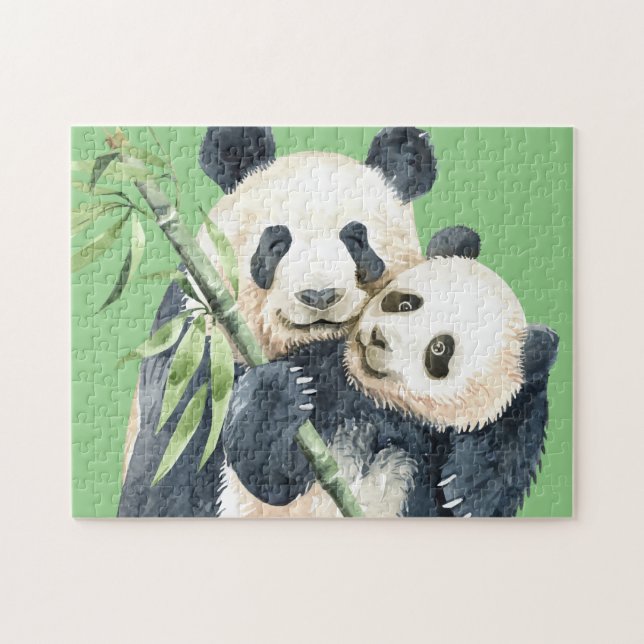 Niedlicher Panda Bear & Baby (Horizontal)