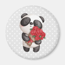 Niedlicher Panda Bear Carry Bouquet von Rose Magnet