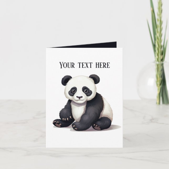 Niedlicher Panda-Bear fügt Text jedem Zweck hinzu Karte (Vorderseite)