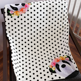 Niedlicher Panda Bear Polka Dot Custom Fleece Blan