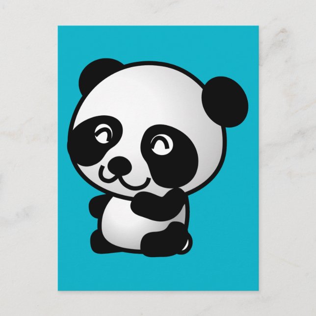 Niedlicher Panda-Cartoon Postkarte (Vorderseite)