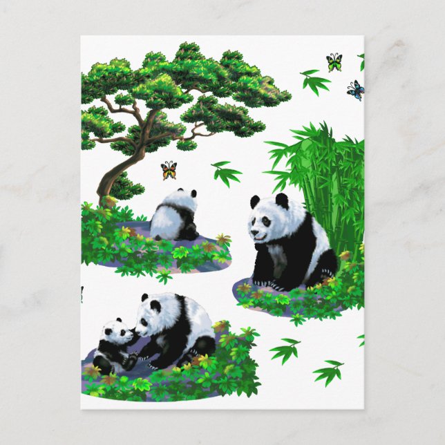 niedlicher Panda-Cartoon Postkarte (Vorderseite)
