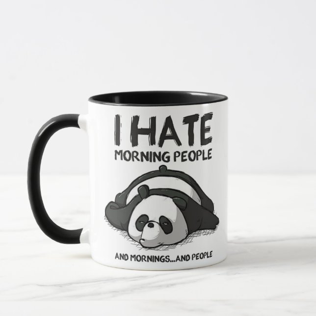 niedlicher Panda-Cartoon-Zitat Tasse (Links)