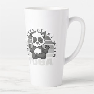 Niedlicher Panda, der Yoga macht, lustige Yoga-Pos Milchtasse