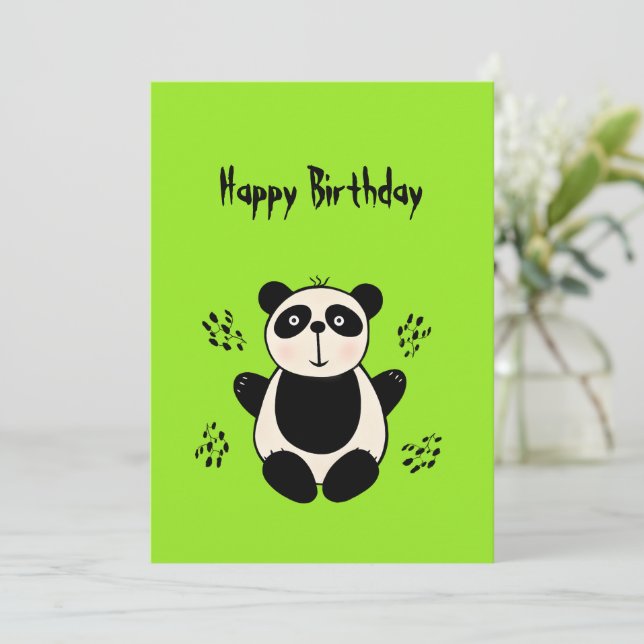 Niedlicher Panda Feiertagskarte (Stehend Vorderseite)