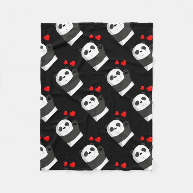 Niedlicher Panda Fleecedecke (Vorderseite)