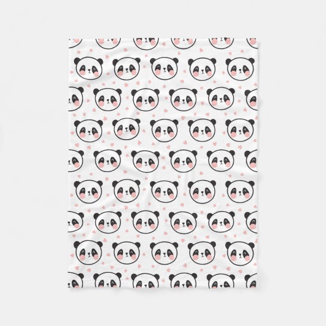 Niedlicher Panda Fleecedecke (Vorderseite)
