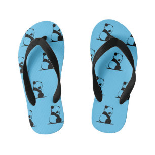 Niedlicher Panda gedruckt blau  Kinderbadesandalen