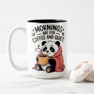 Niedlicher Panda Kaffee Stille Morgen Gemütlicher Zweifarbige Tasse