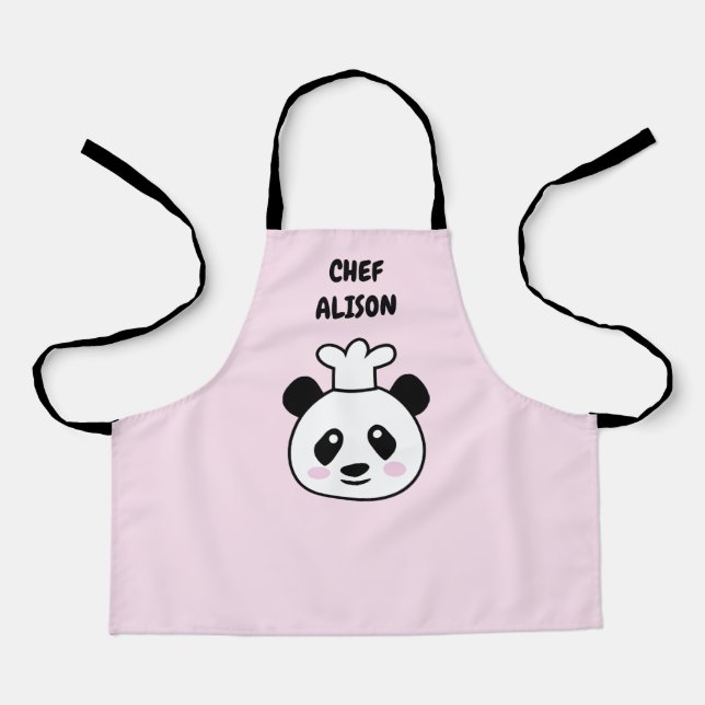 Niedlicher Panda Koch Cartoon KinderSchürze Schürze (Vorderseite)