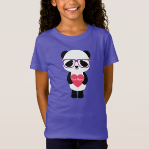 Niedlicher Panda lila T-Shirt