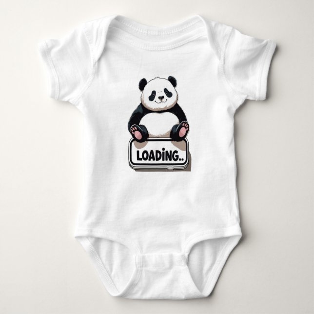 Niedlicher Panda Loading Baby Bodysuit Strampler (Vorderseite)