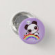 Niedlicher Panda mit kawaii Nahrung auf Regenbogen Button (Vorne & Hinten)