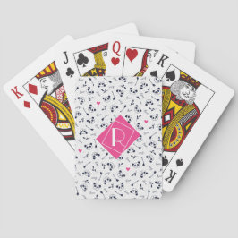 Niedlicher Panda-Muster-Monogramm-Entwurf Spielkarten
