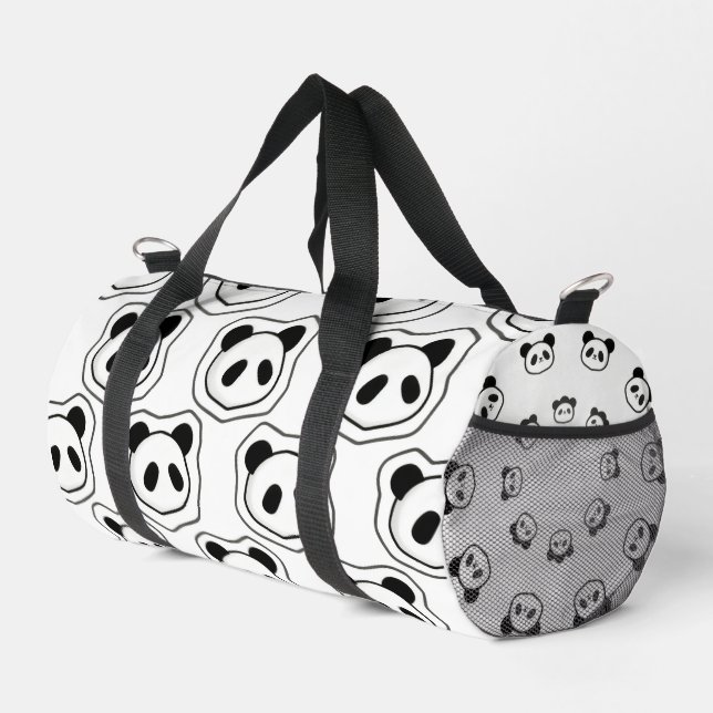 Niedlicher Panda-Muster-Turnbeutel Duffle Bag (Rechte Ecke)