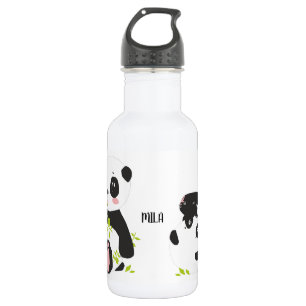Niedlicher Panda-Name Edelstahlflasche