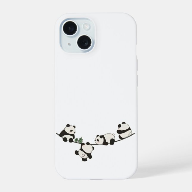 Niedlicher Panda Phone Case | Kawaii Animal iPhone iPhone 15 Hülle (Rückseite)