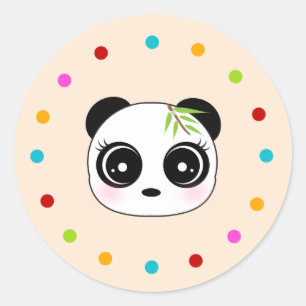 Niedlicher Panda, Polkapunktkreis Runder Aufkleber
