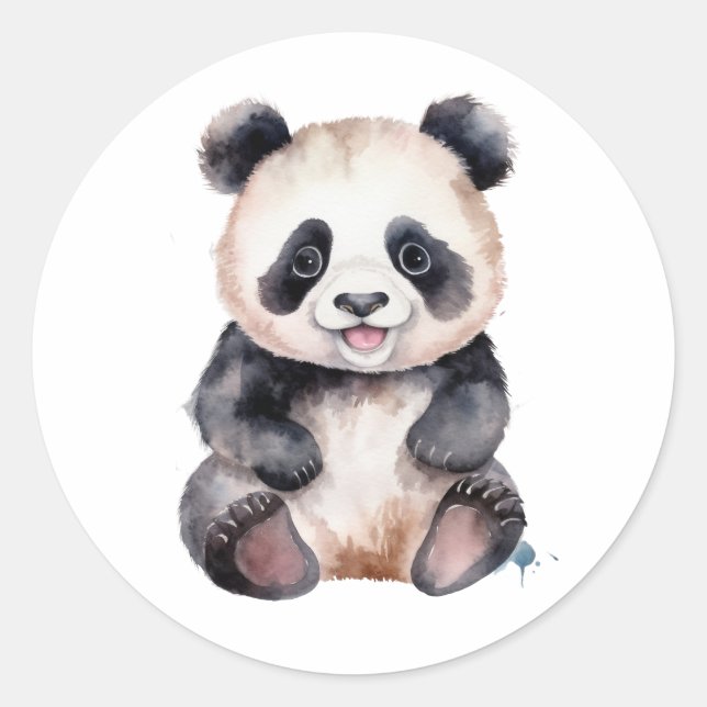 Niedlicher Panda Runder Aufkleber (Vorderseite)