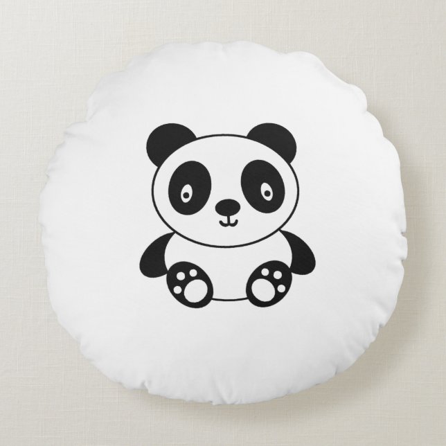 Niedlicher Panda Rundes Kissen (Vorderseite)