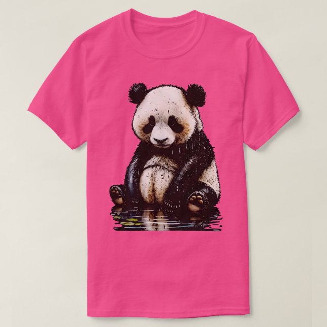 Niedlicher Panda T-Shirt (Design vorne)