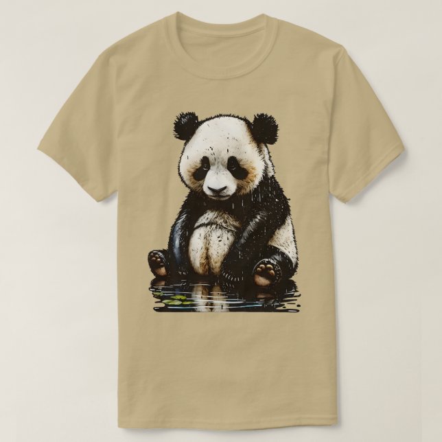 Niedlicher Panda T-Shirt (Design vorne)