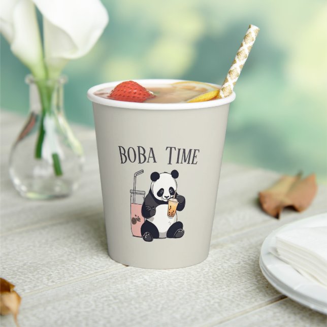 Niedlicher Panda-Tee mit Blase, Boba-Tee Pappbecher (In Situ)