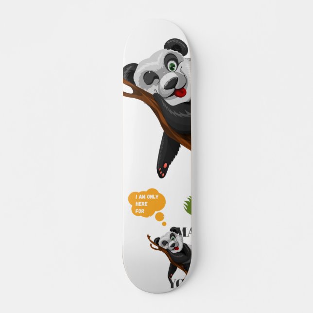 Niedlicher Panda Tierfreund lustiger Cartoon Skateboard (Vorne)