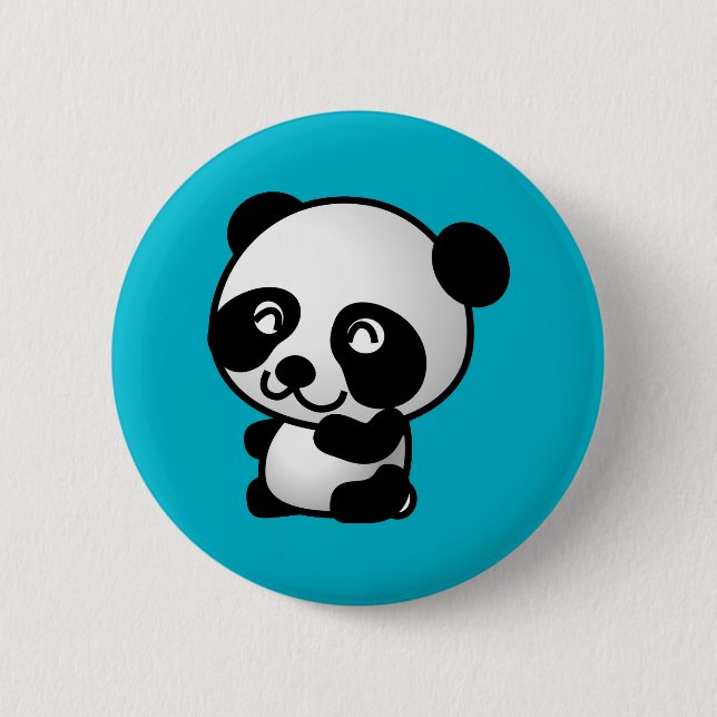 Niedlicher Pandabär aus Schwarz und Weiß Button (Vorderseite)