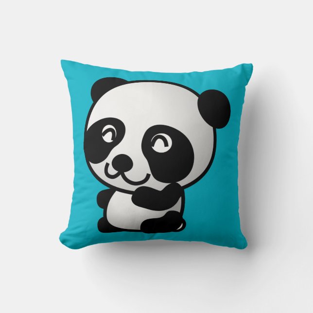 Niedlicher Pandabär aus Schwarz und Weiß Kissen (Vorderseite)