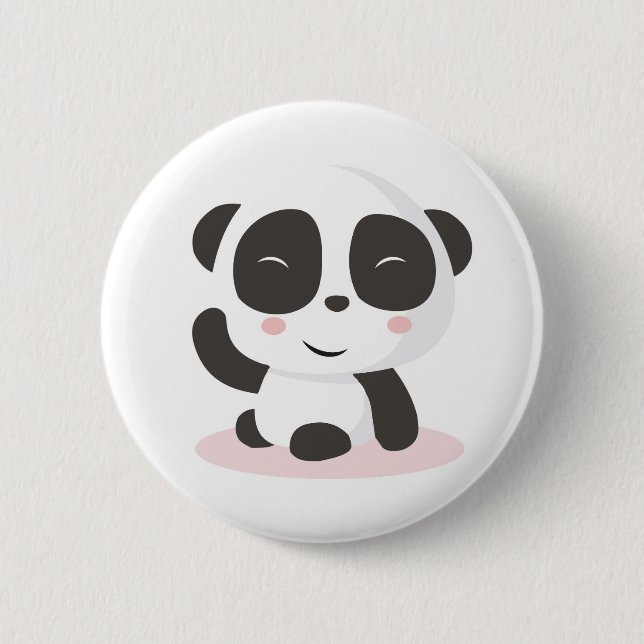 Niedlicher Pandamusterknopf Button (Vorderseite)