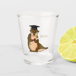 Niedlicher Pangolin-schließ-Cartoon Schnapsglas
