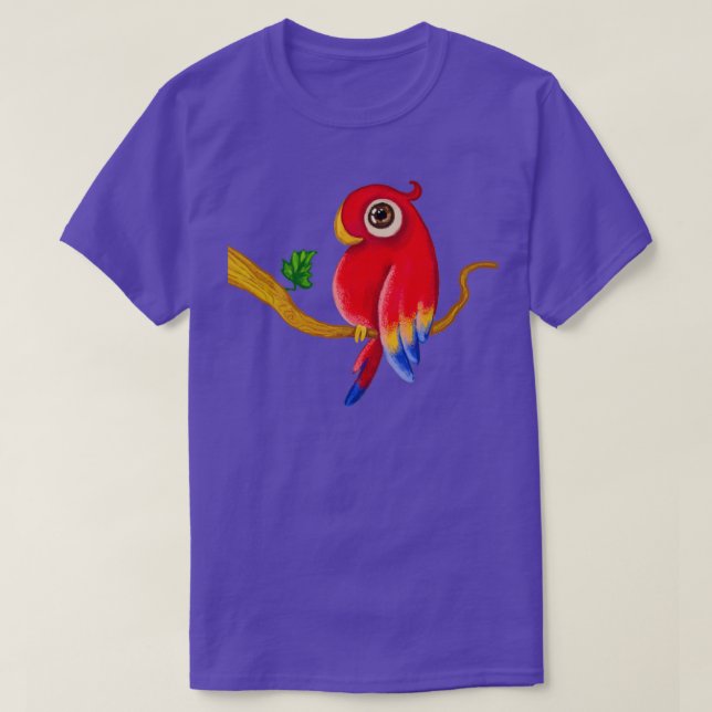 niedlicher Papagei aus rotem Mais, traditionell in T-Shirt (Design vorne)