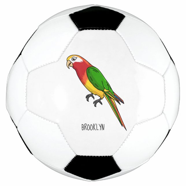 Niedlicher Papagei-Cartoon Fußball (Vorderseite)